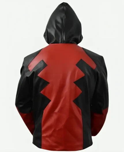 Deadpool Game Red Leather Hooded Jacket