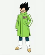 Dragon Ball Super Goku & Broly Vegeta SAB Green Leather Coat For Sale