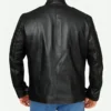 Ed Skrein Deadpool Ajax Black Leather Biker Jacket