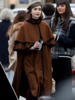 Emily In Paris S04 Cooper Brown Cape Coat For Women