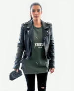 Kim Kardashian In Leather Jacket