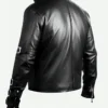 King of Fighters K Dash Belted Strap Design Black Leather Jacket