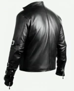 King of Fighters K Dash Belted Strap Design Black Leather Jacket