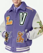 Louis Vuitton Purple Varsity Wool Jacket