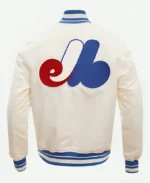 MLB Team Montreal Expos Retro Off-White Letterman Jacket For Sale