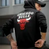 Men NBA Unisex Chicago Bulls Hoodie Black Pullover Hoodie For Sale