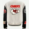 NFL Travis Kelce Kansas City Chiefs White Wool Varsity Jacket