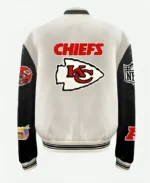 NFL Travis Kelce Kansas City Chiefs White Wool Varsity Jacket