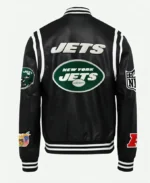 New York Jets Black Varsity Leather Jacket