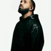 October’s Very Own Drake OVO OG Black Leather Owl Oversized Pullover Hoodie