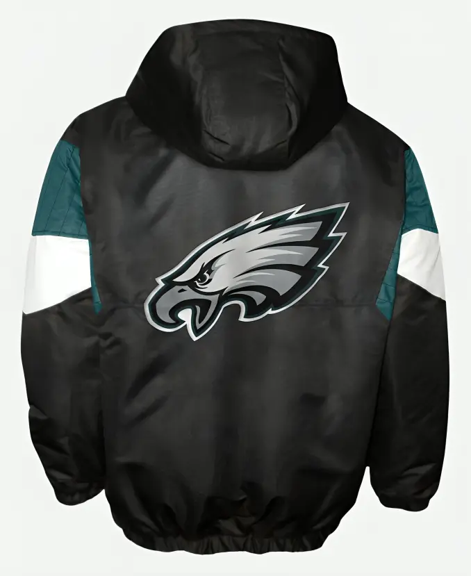  Philadelphia Eagles Breakaway Quarter Zip Black letterman Jacket For Men