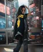 Pikachu Golden Bear Black Varsity Jacket