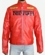 Red Ferrari Motorcycle Leather Jacket