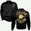  Rocky 3 Sylvester Stallone Italian Stallion Black Satin Bomber Jacket