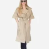 Angelina Jolie Beige Trench Coat