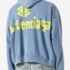 Balenciaga Tape Logo Sky Blue Hoodie Back