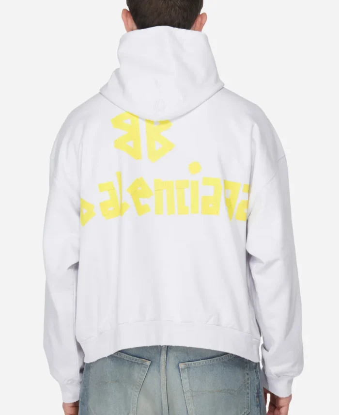 Balenciaga-Tape-Logo-White-Hoodie-Back