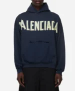 Balenciaga-Tape-Type-Blue-Hoodie-Front