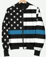 Black And Blue American Flag Jacket - Jacket Attire