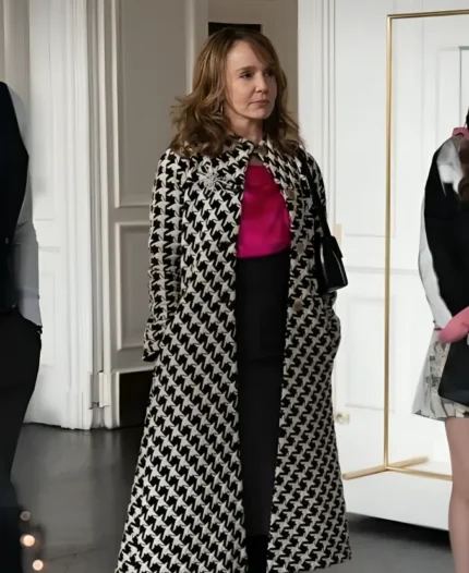 Emily-In-Paris-Sylvie-Grateau-Checkered-Coat