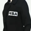 Emily in Paris Lily Collins HBA Cropped Jacket HBA logo