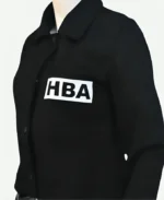 Emily in Paris Lily Collins HBA Cropped Jacket HBA logo