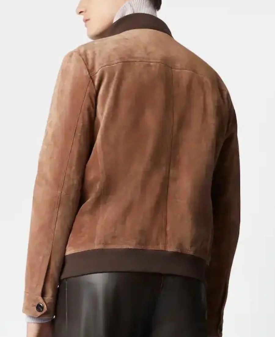 Eugenio-Franceschini-Emily-In-Paris-Season-4-Marcello-Brown-Suede-Bomber-Jacket