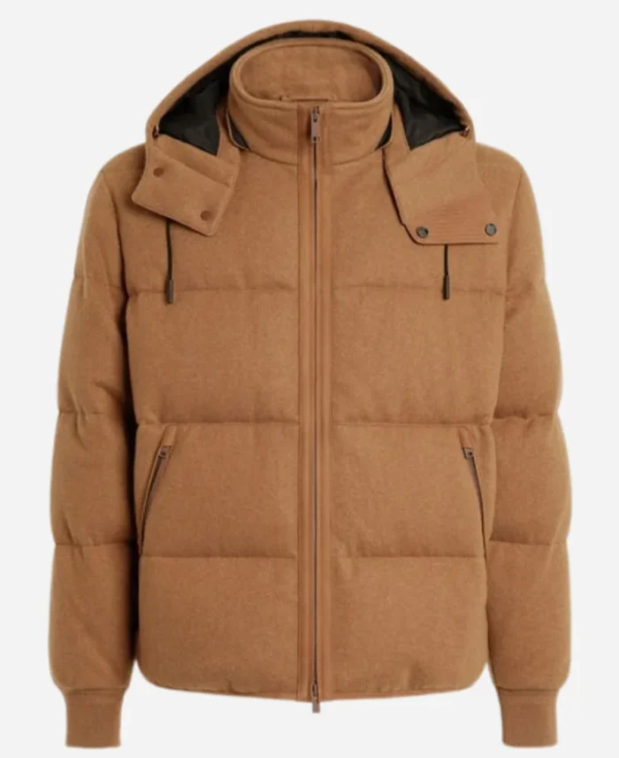 Gabriel Emily In Paris S4 Brown Puffer Jacket