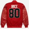 Starter San Francisco Jerry Rice GOAT Varsity Red Jacket 