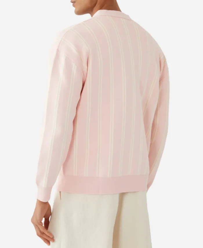 Julien TV Series Emily In Paris Season 4 Samuel Arnold Pink Stripe Cardigan