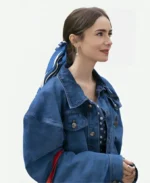 Lily-Collins-Emily-In-Paris-S4-Blue-Jeans-Jacket