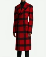 Lily-Collins-Emily-In-Paris-S4-Wool-Plaid-Trench-Coat