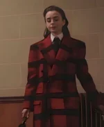 Lily-Collins-TV-Series-Emily-In-Paris-S4-Emily-Copper-Red-And-Black-Plaid-Wool-Coat