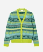 Lucas Bravo Emily In Paris S4 Green Fair Isle Cardigan