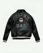 Mens-Avirex-Real-Bomber-American-Flight-Black-Leather-Jacket