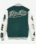 Men’s Pelle Pelle World Famous Green & White Varsity Jacket