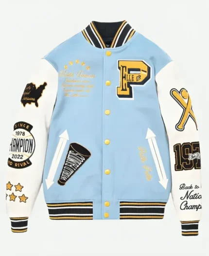 Pelle Pelle Light Blue Varsity Jacket