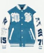 Pelle Pelle World Famous Blue & White Varsity Jacket