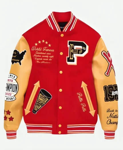 Pelle Pelle World Famous Red And Yellow Varsity Jacket