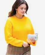 Selena-Gomez-Nyc-Only-Murders-In-The-Building-2024-Yellow-Sweater