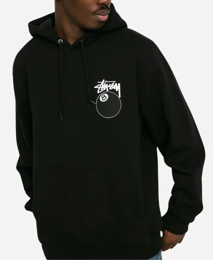 Stussy 8 Ball Black Pullover Hoodie For Sale