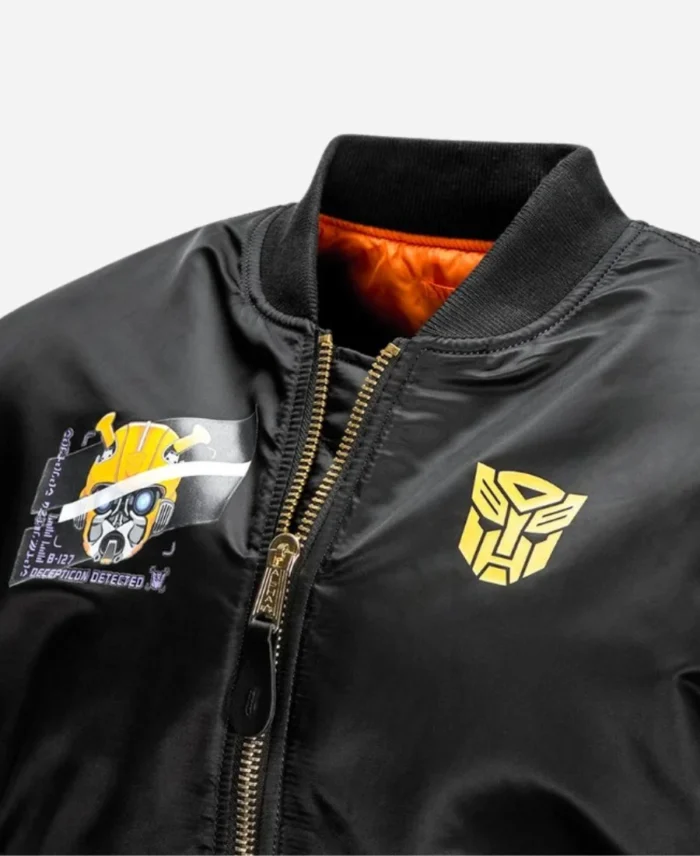 Transformers-One-2024-MA-1-Flight-Bomber-Black-Jacket-Detaling