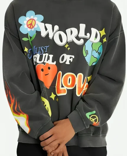 Unisex-Trendy-World-Of-Love-Gray-Hoodie-For-Sale