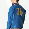 Vault Dweller Video Game Fallout 76 Blue Leather Jacket