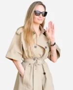 Venice Film Festival 2024 Angelina Jolie Beige Trench Coat