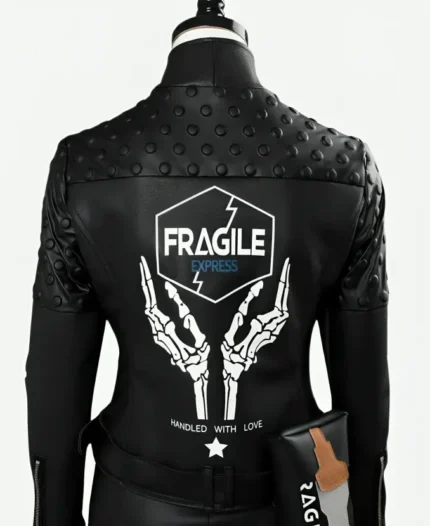 Video Game Death Stranding Fragile Express Black Leather Jacket