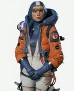 Wattson Apex Legends Season 2 Orange Leather Hooded Jacket For Sale