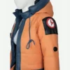 Wattson Apex Orange Leather Hooded Jacket