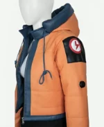 Wattson Apex Orange Leather Hooded Jacket