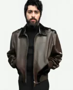 Zayn-Malik-Show-Off-White-Brown-Leather-Jacket